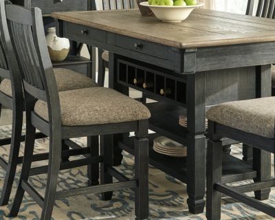 Signature Design by Ashley® Tyler Creek Black/Gray Rectangular Dining Room Counter Table-1