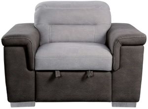 Homelegance® Alfio Gray Chair with Pull-out Ottoman
