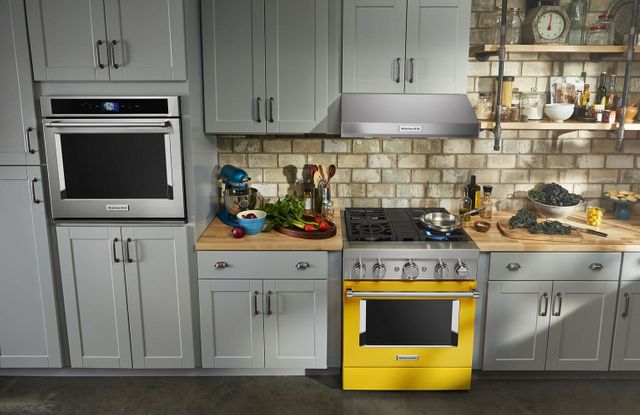 KitchenAid® 30" Yellow Pepper Commercial-Style Free Standing Dual Fuel Range 4