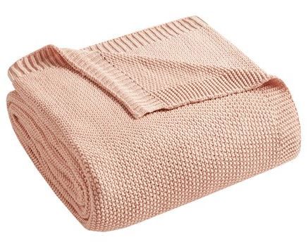 Olliix by INK+IVY Bree Knit Coral 50" x 60" Throw