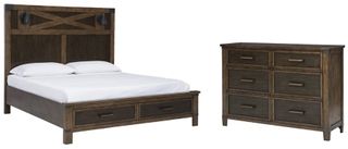 Benchcraft® Wyattfield 2-Piece Two-Tone Queen Storage Panel Bed Set