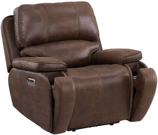 Elements International Atlantis Heritage Brown Power Recliner | Bob ...