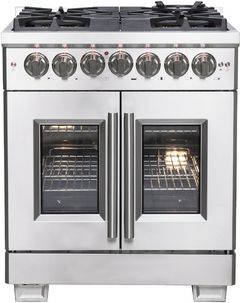 FORNO® Capriasca 30" Stainless Steel Pro Style Dual Fuel Range