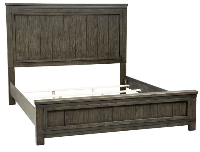 Liberty Furniture Thornwood Hills Rock Beaten Gray King Panel Bed-0