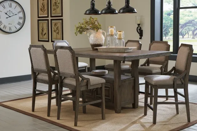 Signature Design by Ashley® Wyndahl 7-Piece Rustic Brown Counter Height Dining Set 3