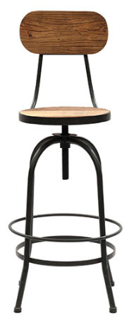 Progressive® Furniture Karma Aged Dark Bronze and Reclaimed Pine Adjustable Swivel Stool