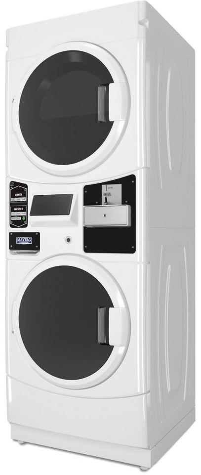 Maytag® Commerical 9.8 Cu. Ft. White Front Load Stack Laundry-2