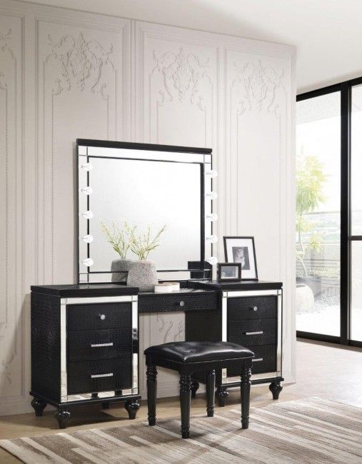 New Classic® Home Furnishings Valentino Black Dressing Table-2