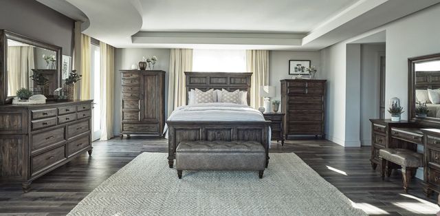 Coaster® Avenue 4-Piece Weathered Burnished Brown Queen Bedroom Set 0