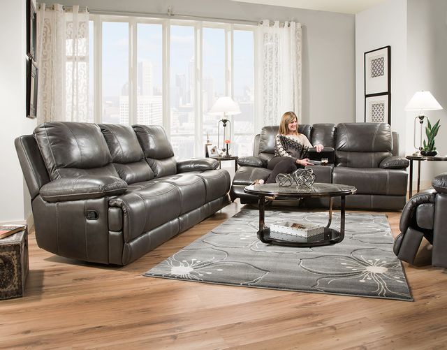 Corinthian Furniture Brooklyn Leather Reclining Sofa-1