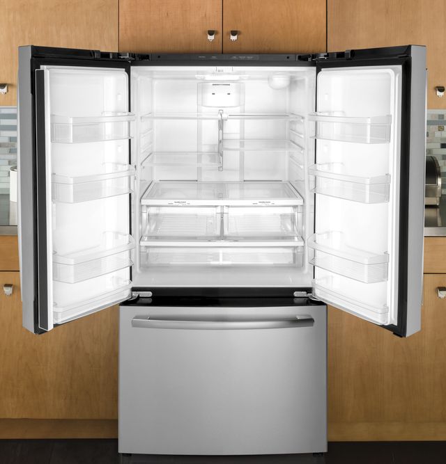 Réfrigérateur à portes françaises de 36 po GE® de 27,0 pi³ - Acier inoxydable résistant aux traces de doigts 36