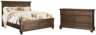 Signature Design by Ashley® Flynnter 2-Piece Medium Brown King Panel Bed Set