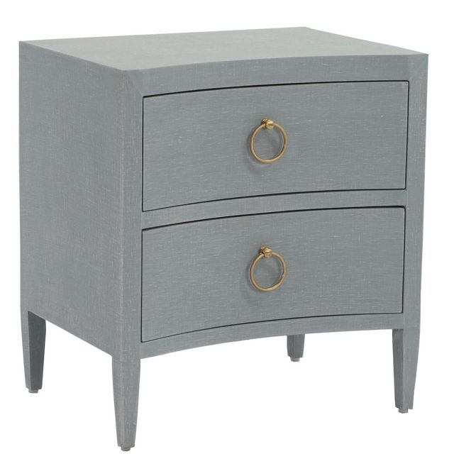 Bramble Mornington Pale Blue Linen Wrapped Nightstand | Miskelly Furniture