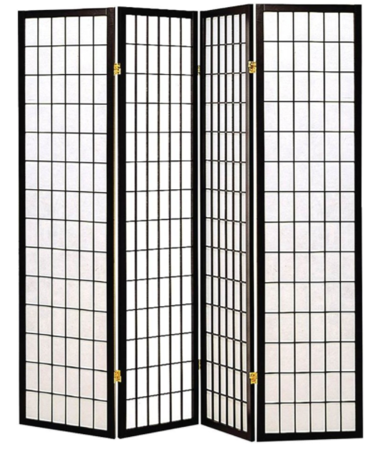 Coaster® Roberto Black/White 4-Panel Folding Screen-0