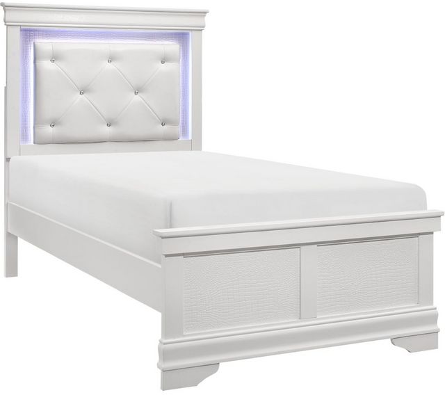 Homelegance® Lana White Twin Bed with LED Lighting