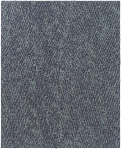 Surya Stefan Charcoal And Ice Blue 50" x 60" Throw Blanket-1