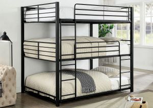 Furniture of America® Olga I Black Full/Full Triple Bunk Bed