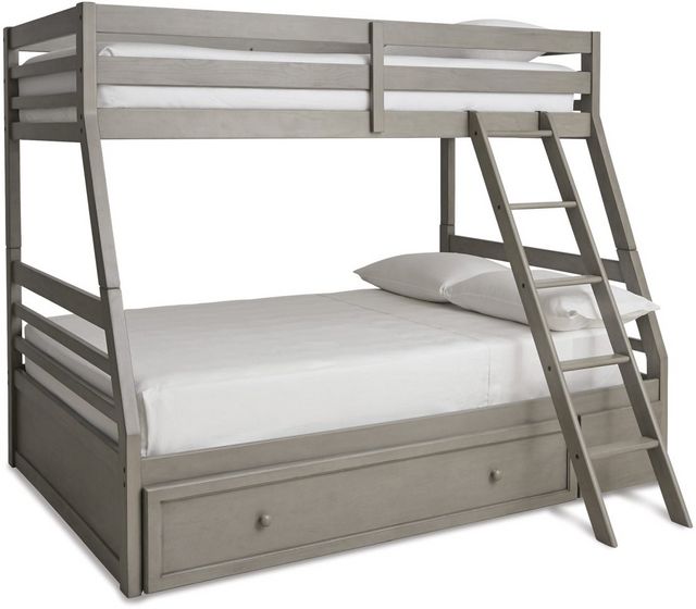 Signature Design by Ashley® Lettner Light Gray Twin/Full Storage Bunk Bed-2