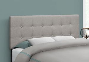 Bed, Headboard Only, Full Size, Bedroom, Upholstered, Linen Look, Grey, Transitional