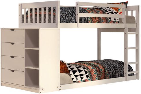 Donco Trading Company White Twin/Twin Mission Chest Bunk-0