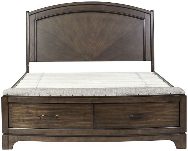 Liberty Avalon III Pebble Brown Queen Panel Storage Bed