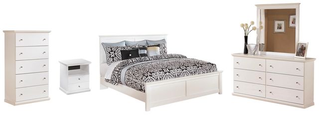 Signature Design by Ashley® Bostwick Shoals 5-Piece White King Panel Bed Set