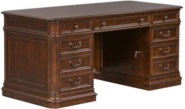 Liberty Furniture Brayton Manor Cognac Jr Executive Desk Top 6