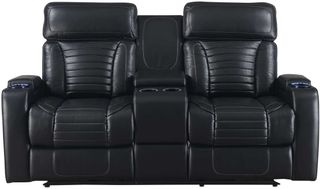 Steve Silver Co. Lavon Midnight Power Reclining Loveseat with Console