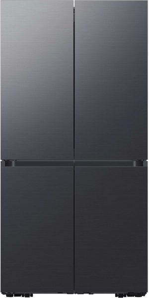 Samsung Bespoke 29.0 Cu. Ft. Matte Black Steel 4-Door Flex French Door Refrigerator in Customizable Panel