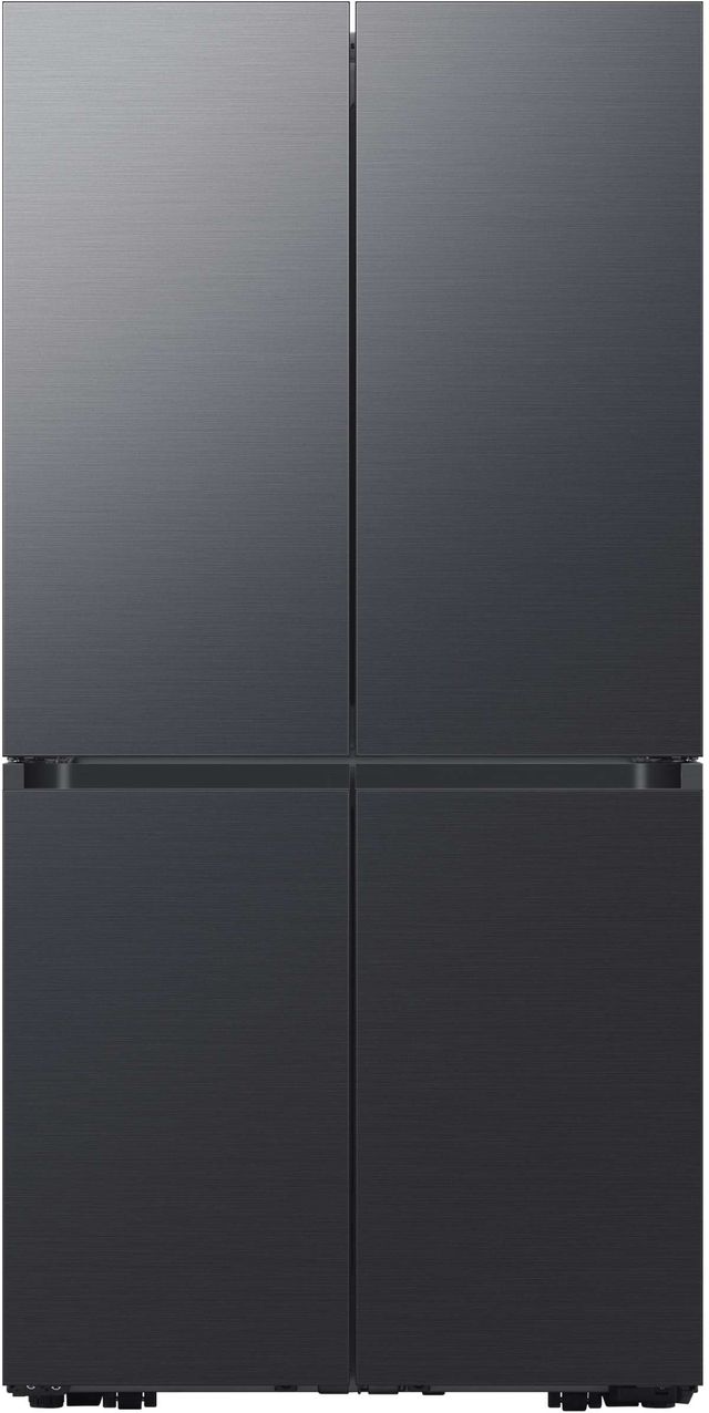 Samsung Bespoke 29.0 Cu. Ft. Matte Black Steel 4-Door Flex French Door Refrigerator in Customizable Panel-0