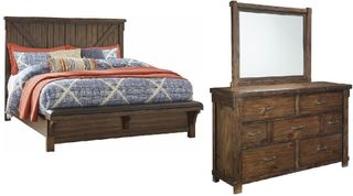 Signature Design by Ashley® Lakeleigh 3-Piece Brown California King Panel Bed Set