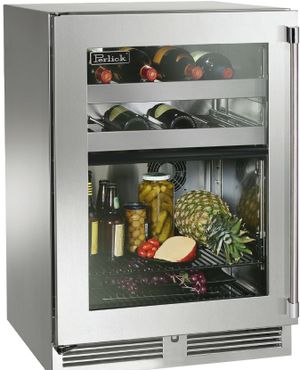 Perlick® Marine Signature Series 24" Dual Zone Wine/Refrigerator Panel Ready Glass Door
