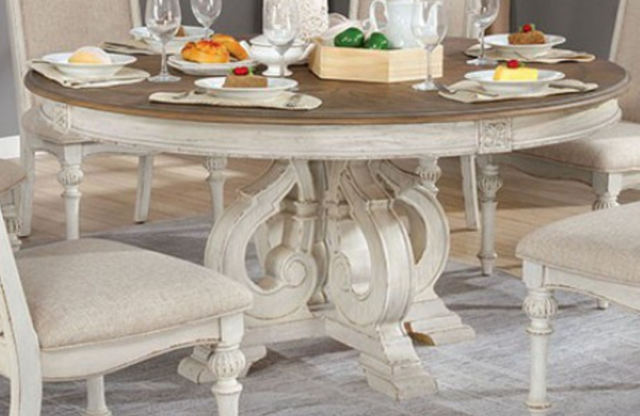 Furniture of America® Arcadia Antique White Round Dining Table