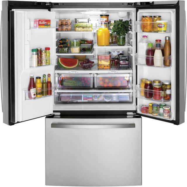 Réfrigérateur à portes françaises de 36 po GE® de 25,6 pi³ - Acier inoxydable résistant aux traces de doigts 2