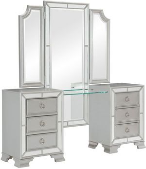 Homelegance® Avondale Silver Vanity Dresser with Mirror