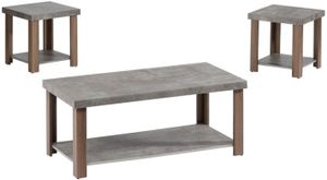 Progressive® Furniture Driver 3-Piece Gray/Oak Living Room Table Set