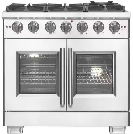 48 Commercial Gas Range with Convection Oven, 2 Open-top Burners and 36  Thermostatic Griddle