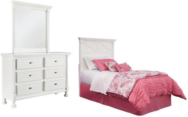 Signature Design by Ashley® Kaslyn 3-Piece White Twin Panel Headboard Bed Set