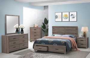 Coaster® Brantford 5-Piece Barrel Oak Eastern King Storage Bedroom Set