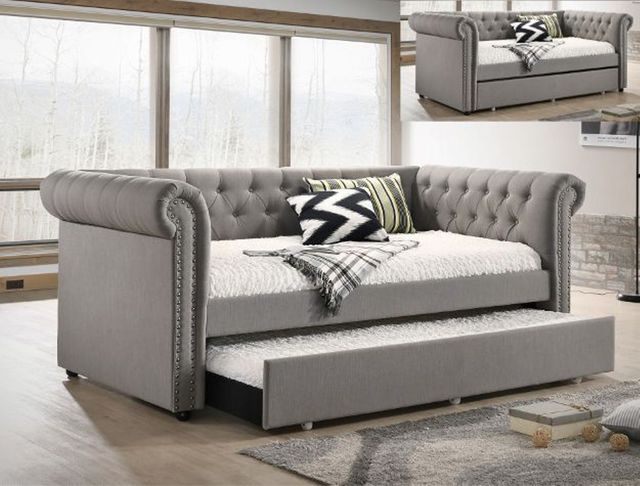 Crown Mark All Ellie Gray Upholstered Day Bed-3