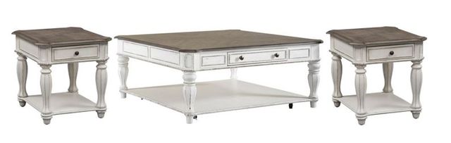 Liberty Furniture Magnolia Manor 3-Piece Antique White Table Set-0