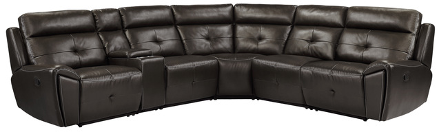 Homelegance® Avenue 6-Piece Dark Brown Sectional Sofa Set