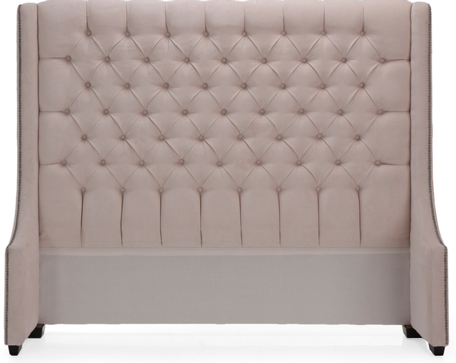 Decor-Rest® Furniture LTD 90 Beige Fabric Queen Headboard and Base