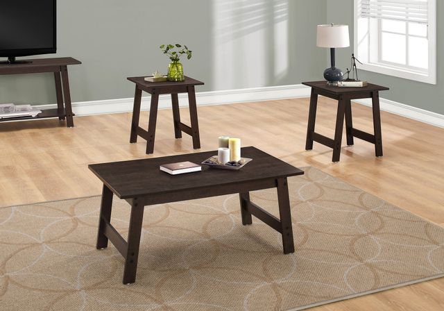 Table Set, 3Pcs Set, Coffee, End, Side, Accent, Living Room, Laminate, Brown, Transitional-2