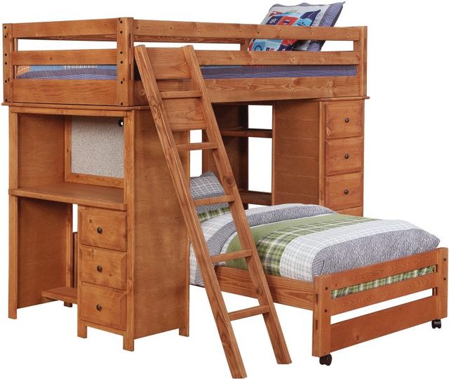 Coaster® Wrangle Hill Amber Wash Youth Twin Over Twin Loft Bed