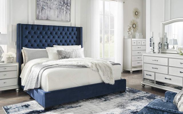 Signature Design by Ashley® Coralayne Blue California King Upholstered Bed 7