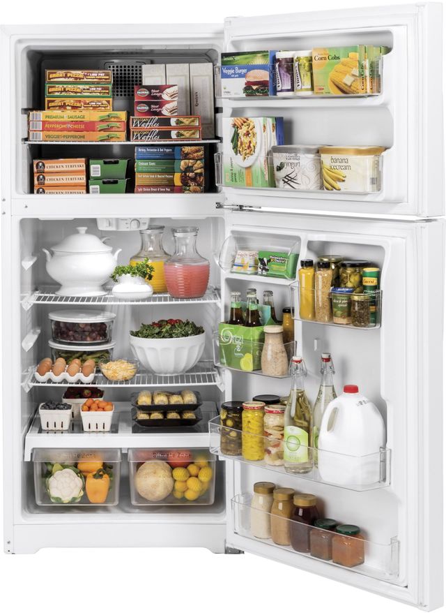 GE® 19.1 Cu. Ft. White Top Freezer Refrigerator 2