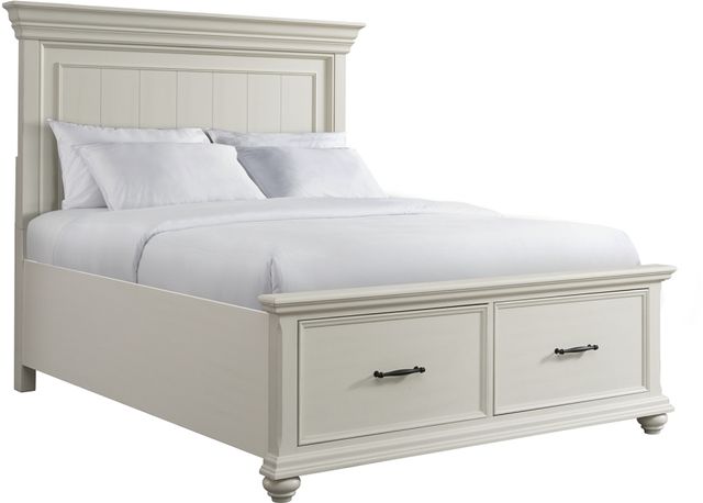 Elements International Slater White Platform Storage Bed | Fischer ...