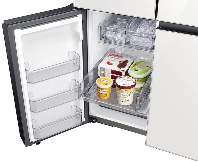 Samsung Bespoke 4-Door Flex™ 29.0 Cu. Ft. White Glass Refrigerator in Customizable Panel 4