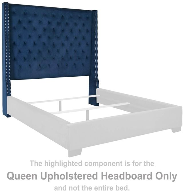 Signature Design by Ashley® Coralayne Blue Queen Upholstered Headboard-1